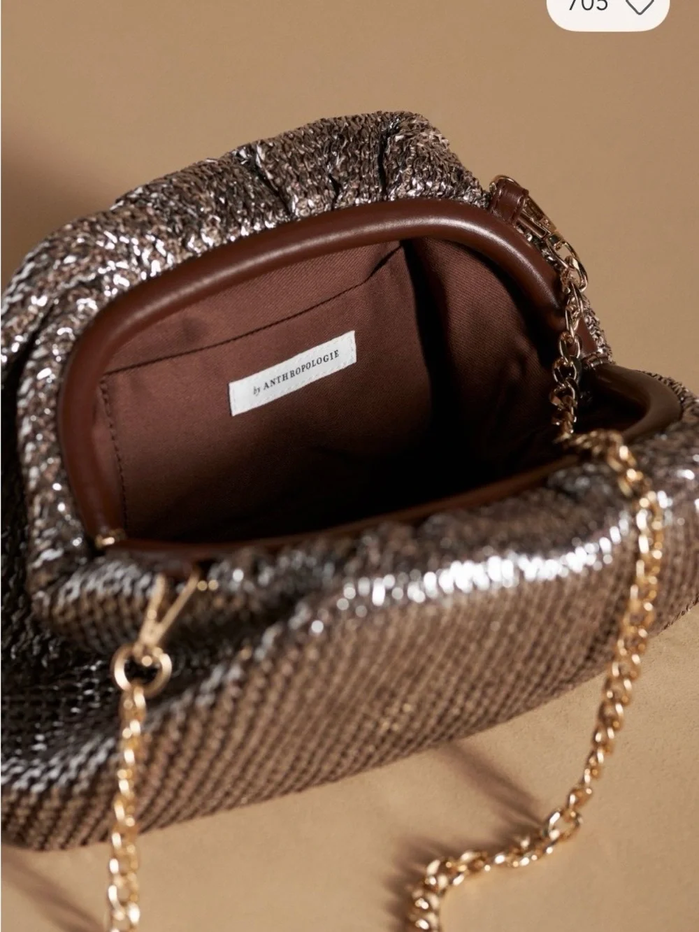Frankie Mini Clutch: Metallic Raffia Edition from Anthropologie